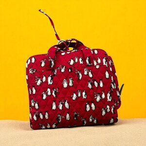 VERA BRADLEY Red Playful Penguins Hanging Cosmetic Makeup Organizer